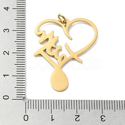 304 Stainless Steel Pendants STAS-C097-62G-1