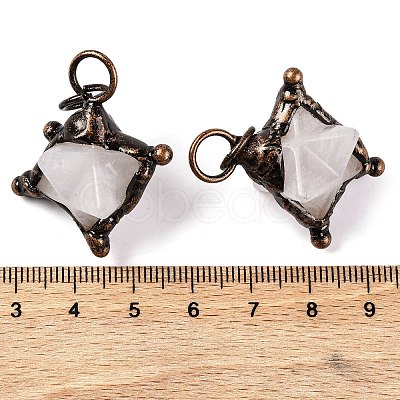 Natural Quartz Crystal Merkaba Star Pendants G-C144-01R-03-1