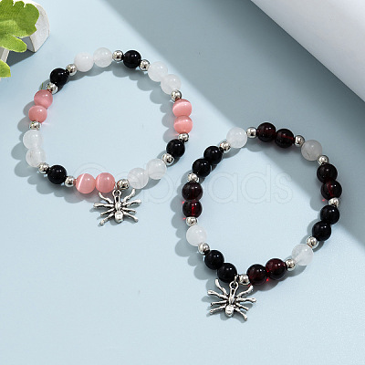 2Pcs 2 Colors Glass Beaded Bracelets Set CL3368-1