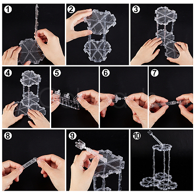 AHADERMAKER 4 Sets DIY Adjustable Action Figure Holder Display Stand Base Set DJEW-GA0001-26-1