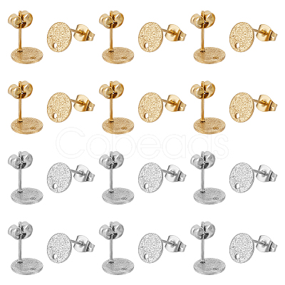 Unicraftale 40Pcs 2 Colors 304 Stainless Steel Stud Earring Findings STAS-UN0056-08-1