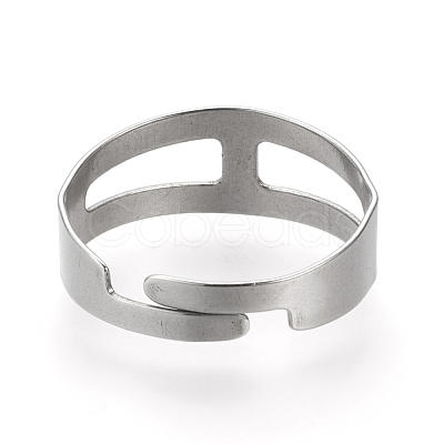 Tarnish Resistant Adjustable 304 Stainless Steel Finger Ring Settings X-STAS-R094-18-1