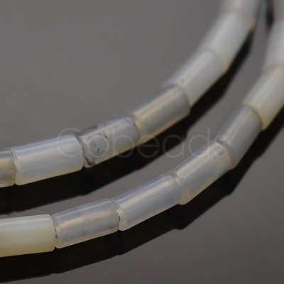 Column Natural Grey Agate Beads Strands G-N0153-52-1