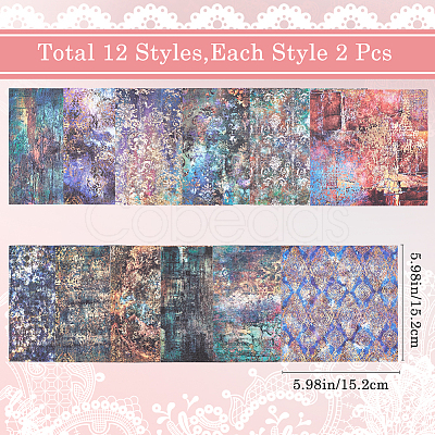 24 Sheets 12 Styles Scrapbook Paper Pads DIY-WH0304-989A-1