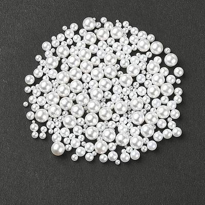 300Pcs 6 Styles No Hole ABS Plastic Imitation Pearl Round Beads MACR-YW0002-57-1