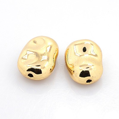 Nickel Free & Lead Free Golden Plated Alloy Love Bean Beads PALLOY-J218-180G-NR-1