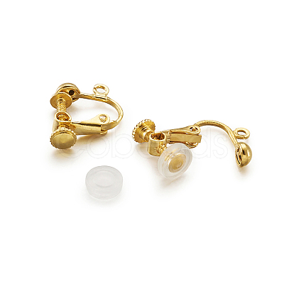 Brass Clip on Earring Findings DIY-TA0002-20G-1