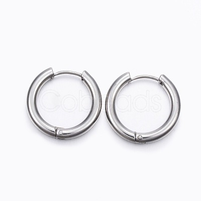 Tarnish Resistant 202 Stainless Steel Huggie Hoop Earrings EJEW-F111-18mm-P01-1