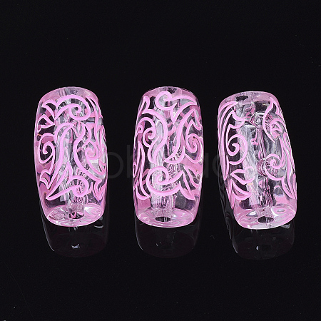 Transparent Spray Painted Acrylic Beads X-TACR-N009-08-1