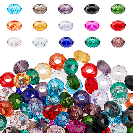   150Pcs 15 Colors Glass European Beads GLAA-PH0003-03-1