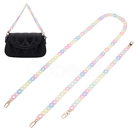 WADORN 2Pcs 2 Style Transparent Jelly Style Acrylic Curb Chain Bag Straps DIY-WR0002-48-1