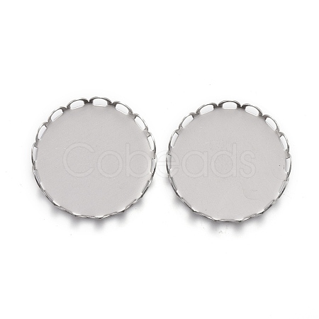 Tarnish Resistant 304 Stainless Steel Cabochon Settings STAS-P249-16C-P-1