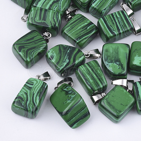 Synthetic Malachite Pendants G-Q996-05-1