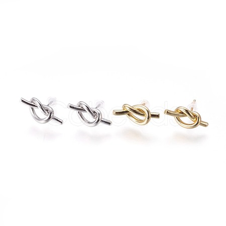 Brass Stud Earrings EJEW-F809-02-1