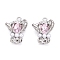 Rack Plating Alloy Rhinestone Pendants, with ABS Pearl Beads, Flower, Light Rose, 25x19.5x9.5mm, Hole: 2mm