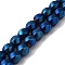 Electroplated Non-Magnetic Synthetic Hematite Beads Strands, Nickel Free & Lead Free, Long-Lasting Plated, Twist, Blue Plated, 8mm, Hole: 1.3mm, about 49pcs/strand, 16.54''(42cm)