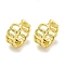 Chain-Shaped Brass Hoop Earrings, Real 18K Gold Plated, 15x6.5mm