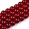 Transparent Glass Beads Strands, Round, FireBrick, 8~8.5mm, Hole: 1.5mm, about 51~53pcs/strand, 14.96 inch~15.55 inch(38~39.7cm)