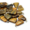 Trapezoid Natural Tiger Eye Pendants, with Platinum Tone Brass Findings, 24~25.5x16.5~17x5~6mm, Hole: 2x7mm