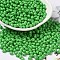 6/0 Opaque Baking Paint Glass Seed Beads, Teardrop, Green, 4.5~5x4x3~3.5mm, Hole: 0.9mm, about 5625Pcs/Pound