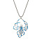 Alloy Enamel Luminous Halloween Spider Pendant Box Chain Necklaces for Women Men, Platinum, Dodger Blue, 23.62 inch(60cm)