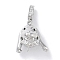 Brass Micro Pave Cubic Zirconia Pendant Bails,  Rabbit, Real Platinum Plated, 23mm, Hole: 4.5x3.5mm