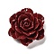 Synthetic Shell Dyed Carved Flower Connector Charms, Dark Red, 50x45x19mm, Hole: 1.2mm