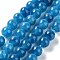 Dyed Natural Malaysia Jade Beads Strands, Round, Steel Blue, 6mm, Hole: 1mm, about 31pcs/strand, 7.48 inch(19cm)