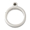 Non-Tarnish 304 Stainless Steel Laser Cut Pendants, Ring Charm, Stainless Steel Color, 17.5x15x3mm, Hole: 2mm