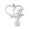 Non-Tarnish 304 Stainless Steel Pendants, with Jump Rings, Laser Cut, Faith Heart Charm, Stainless Steel Color, 31.5x26.5x1mm, Hole: 3mm