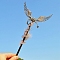 Natural Rose Quartz Viking Dragon Wands, Fairy Stick, 180mm