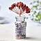 Natural Red Jasper Chips Tree Decorations, Glass Wishing Bottle Base with Copper Wire Feng Shui Energy Stone Gift for Home Desktop Decoration, 60mm