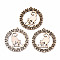 Undyed Natural Hollow Wooden Big Pendants, Laser Cut Shapes, Donut with Cat, Antique White, 63x59.5x2mm, Hole: 1.6mm