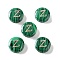 Synthetic Malachite Beads, with Golden Tone Brass Slices, Flat Round with Letter, Letter Z, 15x5mm, Hole: 1.4mm