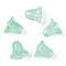 Spray Painted Transparent Glass Beads, Tulip Flower, Medium Aquamarine, 10x11x5.5mm, Hole: 1mm