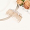 Alloy Hair Combs, with Imitation Plastic Pearl and Rhinestone, Light Gold, 80~120x40~50mm