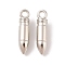 CCB Plastic Pendants, Bullet Charm, Platinum, 32x8x8mm, Hole: 3.5mm