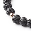 Natural Garnet & Lava Rock Round Beads Stretch Bracelets Set BJEW-JB06982-01-14