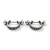 Textured 316 Surgical Stainless Steel Shield Barbell Hoop Earrings EJEW-Z050-51AS-1