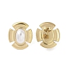 316 Surgical Stainless Steel & CCB Imitation Pearl Stud Earrings for Women STAS-B063-03G-06-2