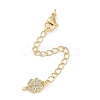 Brass Micro Pave Cubic Zirconia Ends with Chains KK-U043-04G-1