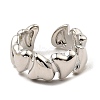 Rack Plating Brass Heart Open Cuff Rings for Women RJEW-G294-05P-2