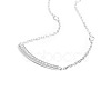 TINYSAND CZ Jewelry 925 Sterling Silver Cubic Zirconia Bar Pendant Necklaces TS-N010-S-18-2