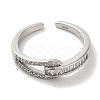 Brass Micro Pave Cubic Zirconia Rings for Women RJEW-E295-12P-2