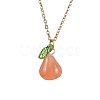 Natural Agate Fruit Pendant Necklaces NJEW-JN05010-4