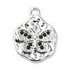 Rack Plating Alloy with Rhinestone Pendants FIND-Z051-02P-02-1