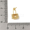 Brass Micro Pave Clear Cubic Zirconia Glass
 Pendants KK-R162-027G-3