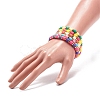 5Pcs 5 Colors Column Polymer Clay Stretch Beaded Bracelets BJEW-JB08765-5