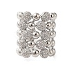 Brass Micro Pave Clear Cubic Zirconia Open Cuff Rings RJEW-A046-12P-2