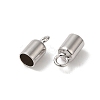 Rhodium Plated 925 Sterling Silver Cord Ends STER-P055-02C-P-2